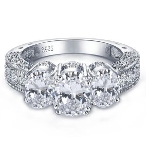 Three stone rings - Milgrain Three Stone Engagement Ring, Three stone rings, Italo jewelry - Online Catalog