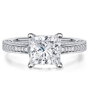 classic engagement rings - Classic Princess Cut Engagement Ring (2.34 CT. TW.), Italo jewelry - Online Catalog