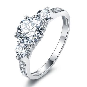 classic engagement rings - Italo Three Stone Engagement Ring 1 Carat Ring Affordable, Italo jewelry - Online Catalog