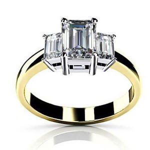 classic engagement rings - Italo 3 Stone Engagement Ring Emerald Cut Engagement Ring, Italo jewelry - Online Catalog