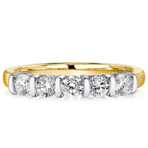 classic band - Italo 5 Stone Wedding Band For Women Silver Ring Affordable, Italo jewelry - Online Catalog