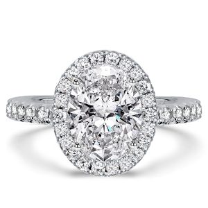Classic rings - Italo Halo Oval Created White Sapphire Engagement Ring, Apparel & Accessories, Italo jewelry - Online Catalog