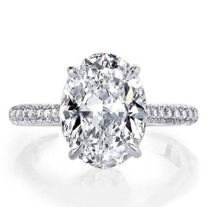 classic engagement rings - Italo Oval Engagement Ring Affordable With Micro Pave Shank, Italo jewelry - Online Catalog
