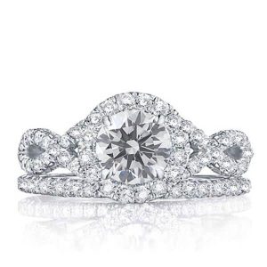 Bridal sets rings - Italo Twist Halo Created White Sapphire Bridal Set, Italo jewelry - Online Catalog