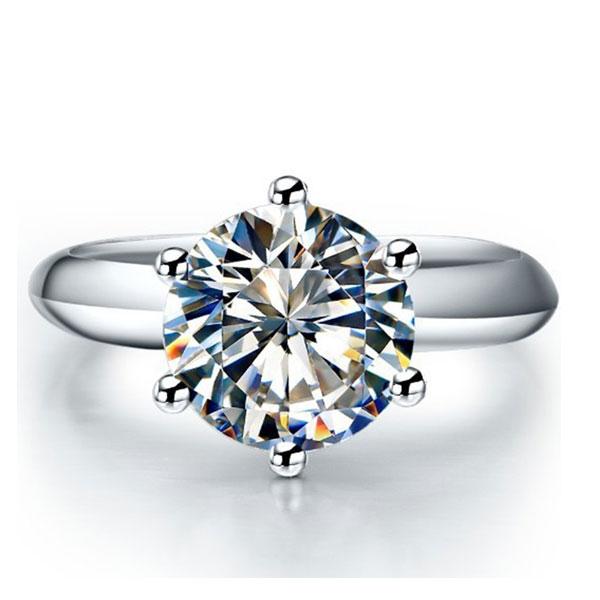 Classic rings - Italo Six-Prong Solitaire Engagement Ring With Knife Edge Shank, Apparel & Accessories, Italo jewelry - Online Catalog