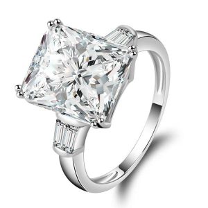 Classic rings - Italo Three Stone Created White Sapphire Engagement Ring, Apparel & Accessories, Italo jewelry - Online Catalog
