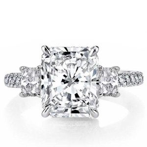 Classic rings - Italo Three Stone Created White Sapphire Engagement Ring, Apparel & Accessories, Italo jewelry - Online Catalog