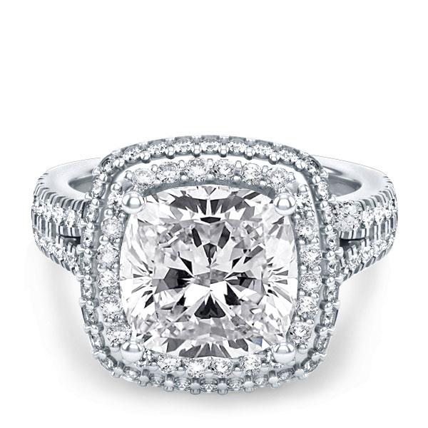 unique engagement rings - Italo Cushion Cut Engagement Ring Halo Ring Affordable, Italo jewelry - Online Catalog