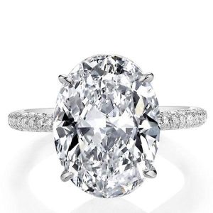 classic engagement rings - Italo Oval Cut Created White Sapphire Engagement Ring Cocktail Ring With Hidden Halo, Italo jewelry - Online Catalog