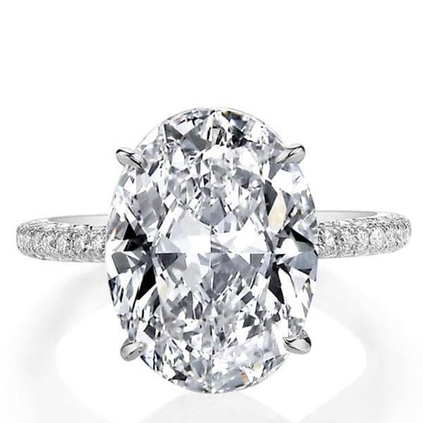 classic engagement rings - Italo Oval Cut Created White Sapphire Engagement Ring Cocktail Ring With Hidden Halo, Italo jewelry - Online Catalog