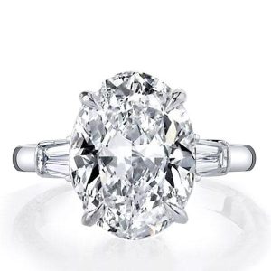 Classic rings - Italo Oval Three Stone Created White Sapphire Engagement Ring, Apparel & Accessories, Italo jewelry - Online Catalog