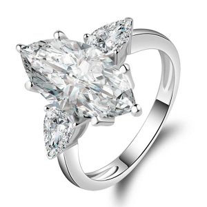 classic engagement rings - Marquise Three Stone Engagement Ring, Italo jewelry - Online Catalog