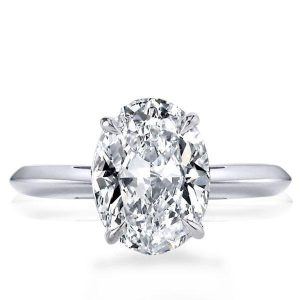 classic engagement rings - Italo Oval Cut Solitaire Engagement Ring With Knife Edge Shank, Italo jewelry - Online Catalog