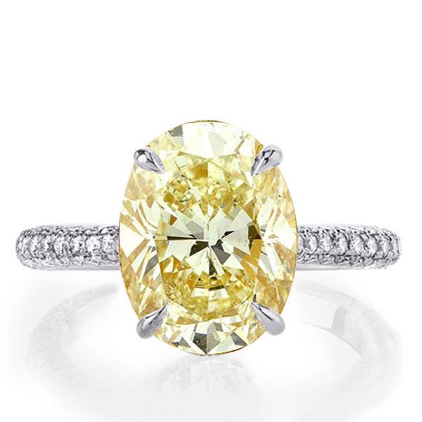 classic engagement rings - Italo Oval Cut Yellow Topaz Micro Pave Engagement Ring, Italo jewelry - Online Catalog