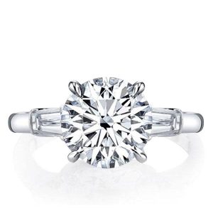 Classic rings - Italo Three Stone Created White Sapphire Engagement Ring, Apparel & Accessories, Italo jewelry - Online Catalog