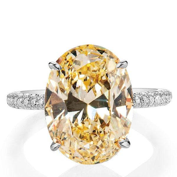 classic engagement rings - Italo Oval Created Champagne Sapphire Engagement Ring, Italo jewelry - Online Catalog