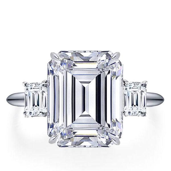 classic engagement rings - Italo Emerald Cut Engagement Ring 3 Stone Ring Affordable, Italo jewelry - Online Catalog - Image 2