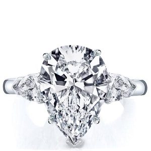 Classic rings - Italo Three Stone Pear Created White Sapphire Engagement Ring, Apparel & Accessories, Italo jewelry - Online Catalog