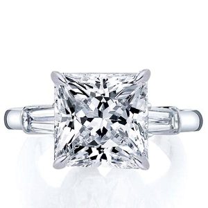 classic engagement rings - Three Stone Princess Engagement Ring, Italo jewelry - Online Catalog
