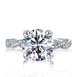 unique engagement rings - Italo Infinity Shank Created White Sapphire Engagement Ring, Italo jewelry - Online Catalog