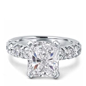 classic engagement rings - Radiant Half Eternity Engagement Ring, Italo jewelry - Online Catalog