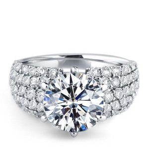 unique engagement rings - Italo Pave Setting Created Sapphire Engagement Ring, Italo jewelry - Online Catalog