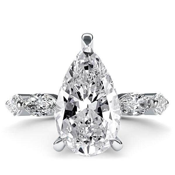 unique engagement rings - Italo Pear Eternity Created White Sapphire Engagement Ring, Italo jewelry - Online Catalog