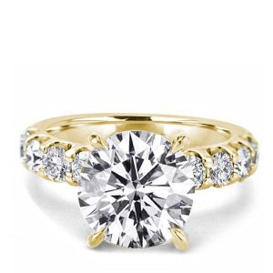 classic engagement rings - Golden Classic Round Engagement Ring, Italo jewelry - Online Catalog