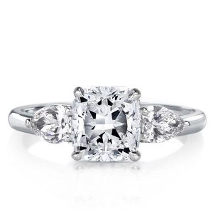 Classic rings - Italo Three Stone Cushion Created White Sapphire Engagement Ring, Apparel & Accessories, Italo jewelry - Online Catalog