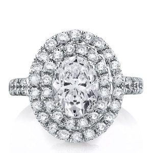 Halo engagement Rings - Italo Double Halo Created White Sapphire Engagement Ring, Italo jewelry - Online Catalog