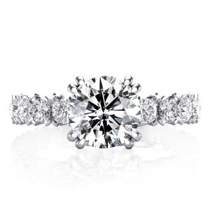 Unique rings - Double Prong Eternity Engagement Ring, Italo jewelry - Online Catalog