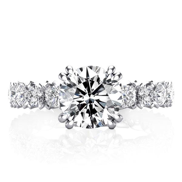 Unique rings - Double Prong Eternity Engagement Ring, Italo jewelry - Online Catalog