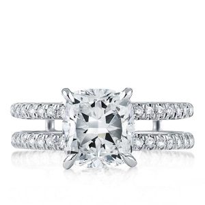 Unique rings - Italo Double Row Created White Sapphire Engagement Ring, Italo jewelry - Online Catalog