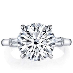 Classic rings - Italo Three Stone Created White Sapphire Engagement Ring, Apparel & Accessories, Italo jewelry - Online Catalog