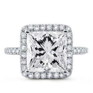 classic engagement rings - Italo Halo Created White Sapphire Engagement Ring, Italo jewelry - Online Catalog