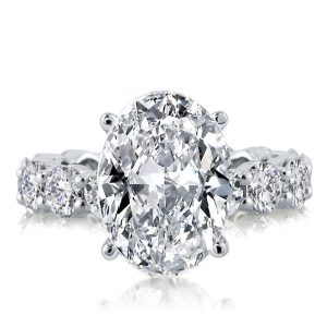 Unique rings - Italo Eternity Oval Created White Sapphire Engagement Ring, Italo jewelry - Online Catalog