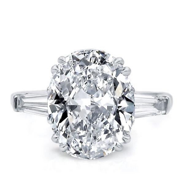 Classic rings - Italo Double Prong Oval Created White Sapphire Engagement Ring, Apparel & Accessories, Italo jewelry - Online Catalog