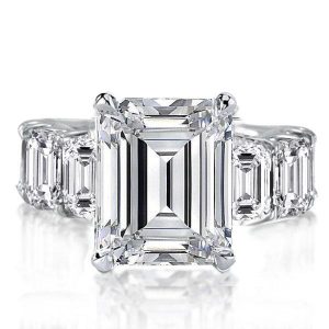 unique engagement rings - Italo Emerald Eternity Created White Sapphire Engagement Ring, Italo jewelry - Online Catalog