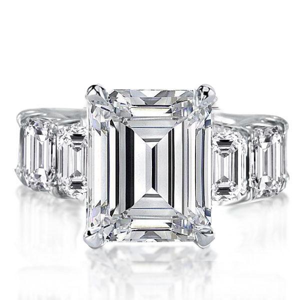 Unique rings - Italo Emerald Eternity Created White Sapphire Engagement Ring, Italo jewelry - Online Catalog