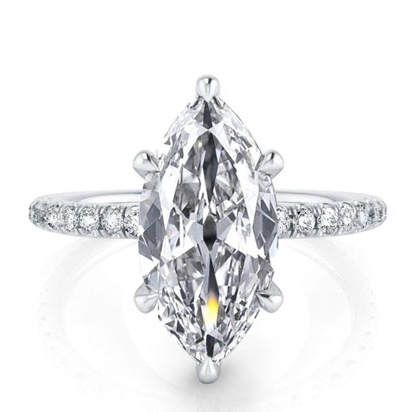 classic engagement rings - Italo Classic Marquise Created White Sapphire Engagement Ring, Italo jewelry - Online Catalog