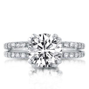 classic engagement rings - Double Prong Split Shank Engagement Ring, Italo jewelry - Online Catalog