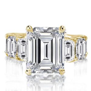 unique engagement rings - Golden Emerald Eternity Engagement Ring, Italo jewelry - Online Catalog