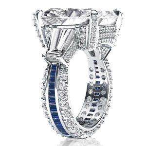 unique engagement rings - Italo Radiant Cut Unique Engagement Ring Eternity Ring, Italo jewelry - Online Catalog