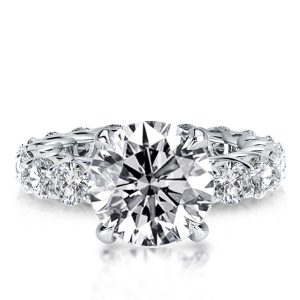 Unique rings - Italo Round Eternity Created White Sapphire Engagement Ring, Italo jewelry - Online Catalog