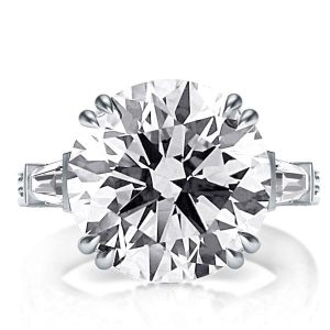 Unique rings - Italo Round Three Stone Created White Sapphire Engagement Ring, Italo jewelry - Online Catalog