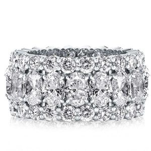 Eternity band - Italo Triple Row Oval Created White Sapphire Wedding Band, Apparel & Accessories, Italo jewelry - Online Catalog