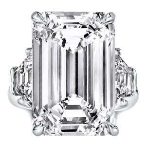 classic engagement rings - Italo Emerald Cut Engagement Ring Affordable 3 Stone Ring, Italo jewelry - Online Catalog