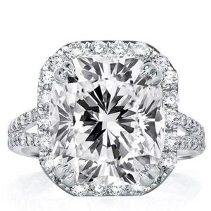 unique engagement rings - Double Prong Halo Cushion Engagement Ring, Italo jewelry - Online Catalog
