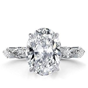Unique rings - Italo Oval Eternity Created White Sapphire Engagement Ring, Italo jewelry - Online Catalog