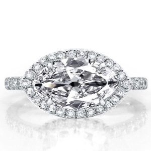 classic engagement rings - Halo East West Marquise Engagement Ring, Italo jewelry - Online Catalog
